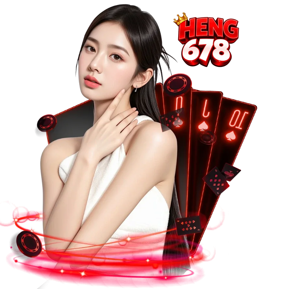 ภาพแบนเนอร์ HENG678 เว็บตรงคาสิโนออนไลน์ รวมสล็อต บาคาร่า และเกมเดิมพัน พร้อมผู้หญิงและไพ่คาสิโน โทนสีแดงโดดเด่น ระบบฝากถอนอัตโนมัติ รวดเร็ว ปลอดภัย รองรับมือถือและคอมพิวเตอร์ เหมาะสำหรับเนื้อหาเกี่ยวกับ heng678